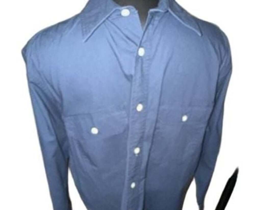 Great Northwest Clothing Company Blue Long Sleeve Work Shirt with Pearl Snap But